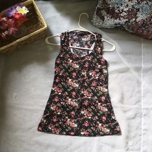 BLACK floral tank top